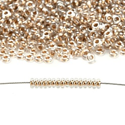(989) Gilt Lined Crystal Toho 8/0 полукруглые бусины, японский бисер, (989) позолоченный кристалл, 3x1.15 мм, отверстие : 1.2 мм, Около 3722 шт / 50 г