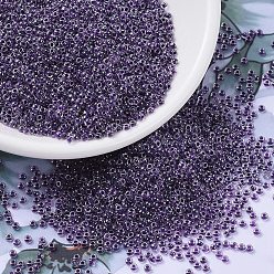 (RR223) Grape Lined Crystal MIYUKI Round Rocailles Beads, Japanese Seed Beads, (RR223) Grape Lined Crystal, 11/0, 2x1.3mm, Hole: 0.8mm, about 1100pcs/bottle, 10g/bottle
