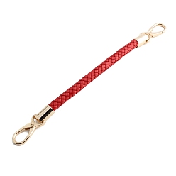 Red Imitation Leather Braided Bag Handles, Bag Straps, Red, 45cm