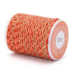 Оранжевый 4-слойный поликоттоновый шнур, металлический шнур, веревка ручной работы макраме, для гобелена вешалка для растений, вязание ниток своими руками, оранжевые, 1.5 мм, около 4.3 ярдов (4 м) / рулон