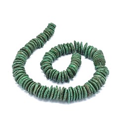 Green Synthetic Turquoise Graduated Beads Strands, Heishi Beads, Disc/Flat Round, Green, 9~25x1.5~6mm, Hole: 0.6~3mm, about 118~136pcs/strand, 15.5~16.1 inch(39.5~41.8cm)