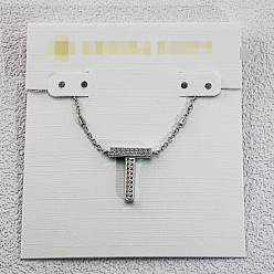 Letter T Латунные инициальные подвески-ожерелья для женщин, платина, Письмо T, 15.75 дюйм (40 см)