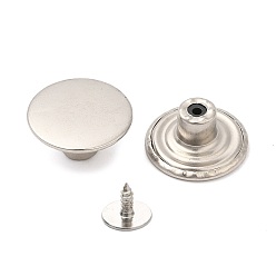 Платина Штыри кнопки сплава для джинсов, морские кнопки, аксессуары для одежды, круглые, платина, 17 мм