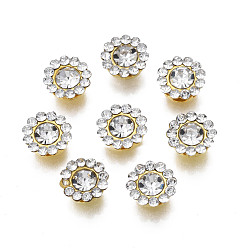 Кристалл Шить на горный хрусталь, прозрачное стекло горный хрусталь, с настройками железного зубца, граненые, цветок, кристалл, 8x4 мм, отверстие : 1 мм