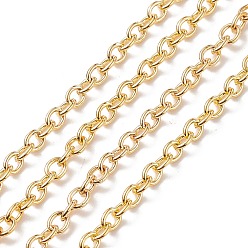 Golden Iron Cable Chains, Unwelded, with Spool, Oval, Golden, 4x3x0.7mm, about 328.08 Feet(100m)/roll