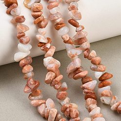 Сумасшедший Агат Натуральные мексиканские бусины из агата «Crazy Lace», чип, 6~12 мм, отверстие : 1 мм, 29.92'' (76 см)