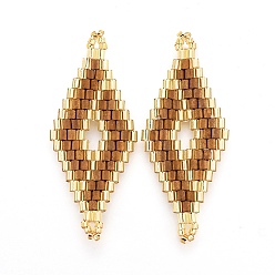 Темно-Золотистый Японский бисер miyuki & toho ручной работы ссылки, Ткацкий станок, ромб, темные золотарник, 40.7~42x16.4~17x1.7~1.9 мм, отверстие : 1.2~1.4 мм