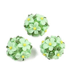 Светло-зеленый Бусины из полимерной глины , cmолой, круглые, светло-зеленый, 20x19.5 мм, отверстие : 3.2 мм