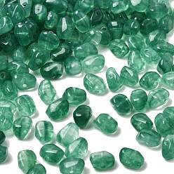 Морско-зеленый Непрозрачные акриловые бусины, имитирующие драгоценные камни, самородки, цвета морской волны, 9x7x5.5 мм, отверстие : 1.5 мм, Около 2500 шт / 500 г