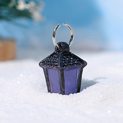 Сланцево-синий Светящаяся смоляная лампа, аксессуары для кукольного домика из микропейзажа, притворяясь опорными украшениями, синевато-серый, 22x11 мм