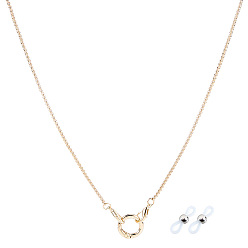 Light Gold Железные цепочки для очков, с кольцом из сплава и резиновыми петлями на концах, золотой свет, 750 мм