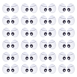 Черный 100шт. стеклянные кукольные глаза, мягкая игрушка глаз, для поделок куклы игрушки кукольные плюшевые животные изготовление, овальные, чёрные, 18x13x4.5 мм