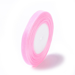 Pink Лентой из органзы, розовые, 3/8 дюйм (10 мм), 50 ярдов / рулон (45.72 м / рулон), 10 рулоны / группа, 500yards / группа (457.2 м / группа)