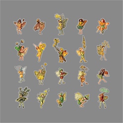 Золотистый Пластиковые декоративные бумажные наклейки для домашних животных, для альбомов, ноутбук, журнал, карты решений, альбом, календари, diy crafts, фея, золотые, 130x87 мм, 20 листов / комплект