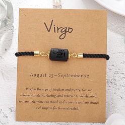 Дева Светящиеся 12 созвездия пластиковые браслеты-колонны, Браслеты из нейлонового шнура плетеные для мужчин и женщин, Дева, 8-5/8 дюйм (22 см)