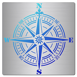 Другие Трафареты для штампов из нержавеющей стали, для diy scrapbooking / фотоальбом, декоративная тисняющая бумажная карточка, матовый цвет нержавеющей стали, схема компаса, 160x160 мм