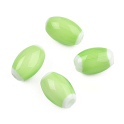 Vert Clair Brins de perles à chalumeau manuels, ovale, vert clair, 10.5~11.5x7.5~8mm, Trou: 1.2~2mm, Environ 34~37 pcs/chapelet, 15.75 pouces ~ 15.94 pouces (40~40.5 cm)