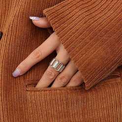 Нержавеющая Сталь Цвет 304 кольца для пальцев из нержавеющей стали с овальными звеньями, цвет нержавеющей стали, размер США 6 (16.5 мм)