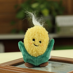 Золотистый Симпатичные игрушки из волокон на растительную тематику, подвесное украшение, с шариковой цепью, кукуруза, золотые, 100~140 мм