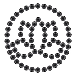 Schwarz Naturholzperlen, Runde, Schwarz, 8~8.5 mm, Bohrung: 2 mm, 200 Stück / Karton