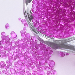 Фуксин Бисер из стекла , окрашенные, прозрачные цвета, для украшения ногтей, нет отверстий / незавершенного, чип, фуксиново-красные, 1~3x1~1.5x1~1.5 мм, о 450 г / мешок