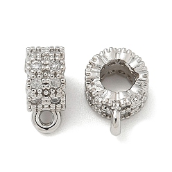 Платина Латунные поручни из кубического циркония с микропаве, петля под залог, бейлы, кольцо, долговечный, стойки покрытие, без свинца и без кадмия, платина, 9.5x7x4 мм, отверстие : 1.2 мм