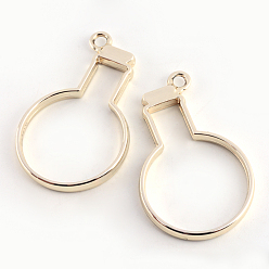 Golden Rack Plating Alloy Bottle Open Back Bezel Pendants, For DIY UV Resin, Epoxy Resin, Pressed Flower Jewelry, Cadmium Free & Nickel Free & Lead Free, Golden, 41.5x25.5x3.5mm, Hole: 3mm