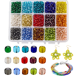 (52) Непрозрачная лаванда Бисер из стекла , серебряная линия круглое отверстие, круглые бусинки, разноцветные, 4 мм, отверстие : 1.5 мм, около 220шт / отсек