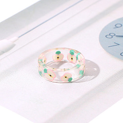 Pink Кольца из прозрачной пластмассы, яблоко, розовые, размер США 6 (16.5 мм)