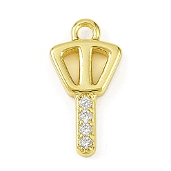 Золотой Латунные микропаве прозрачные подвески с фианитом, без кадмия, без никеля и без свинца, Брелоки для ключей, долговечный, золотые, 15x8x2 мм, отверстие : 1.5 мм