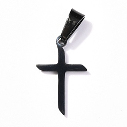 Electrophoresis Black 304 подвески из нержавеющей стали, крестик, электрофорез черный, 20.5x13x1.2 мм, отверстие : 3.5x7 мм