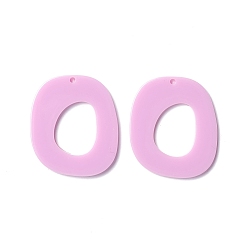 Pearl Pink Opaque Acrylic Pendants, Rectangle, Pearl Pink, 29.5x25.5x2mm, Hole: 1mm