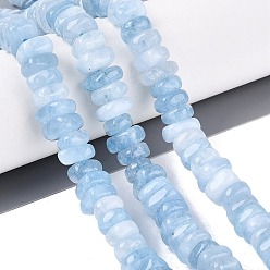 Light Sky Blue Dyed Natural Quartz Beads Strands, Nuggets, Heishi Beads, Light Sky Blue, 6~13x6~13x3~6mm, Hole: 1~1.2mm, about 80~86pcs/strand, 14.37~15.75 inch(36.5~40cm)