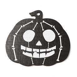 Тыква Большие деревянные подвески с принтом в стиле Хэллоуина, тыква, 68x74x2.5 мм, отверстие : 4 мм