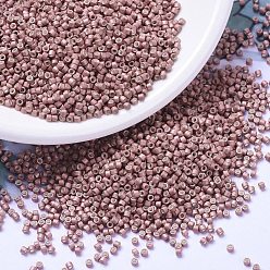 (DB1166) Гальваническые Матовые Розовые Румяна Бусины miyuki delica, цилиндр, японский бисер, 11/0, (о.б. 1166) оцинкованный матово-розовый румянец, 1.3x1.6 мм, отверстия: 0.8 мм, около 10000 шт / мешок, 50 г / мешок