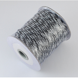 Черный Корейские вощеные полиэфирные шнуры, чёрные, 2 мм, Около 93 ярдов / рулон