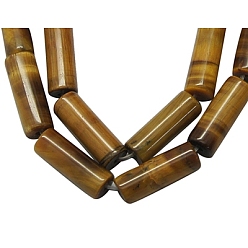 Тигровый глаз Природных тигровый глаз бисер нитей, трубка, 13x4 мм, отверстие : 1 мм, около 30 шт / нитка, 16 дюйм