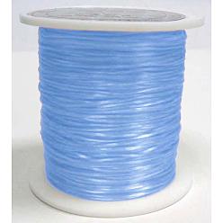 Light Blue Flat Elastic Crystal String, Elastic Beading Thread, for Stretch Bracelet Making, Dyed, Light Blue, 0.8mm, about 65.61 yards(60m)/roll