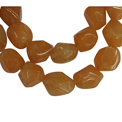 Sandy Brown Gemstone Beads Strands, Natural Red Aventurine, Faceted, Nuggets, about 8mm wide, 10mm long, hole: 1mm, 47 pcs/strand, 15.5 inch
