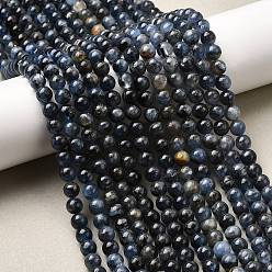 Кианит Натуральные нити из кианита / цианита / дистенового бисера, круглые, 6~6.5 мм, отверстие : 0.8 мм, около 62~63 шт / нитка, 15~15.24'' (38.1~38.7 см)