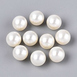 Бежевый ABS имитация жемчужные бусины акриловые, без отверстия , круглые, бежевые, 9.5 мм, Около 1020 шт / 500 г