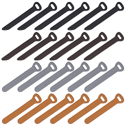 (52) Непрозрачная лаванда 24 шт. 4 цвета искусственной кожи фиксатор молнии сменный для аксессуаров для ремонта багажных сумок, разноцветные, 6.7x0.85~1.5x0.17 см, отверстие : 8x4 мм, 6 шт / цвет