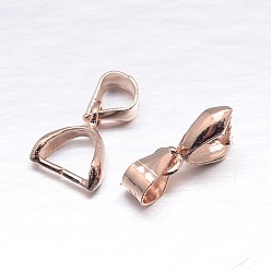 Rose Gold Sterling Silver Pendant Bails, Ice Pick & Pinch Bails, Rose Gold, 13x7.5x3mm, Hole: 3.5x3mm, Pin: 0.7mm, about 54pcs/20g