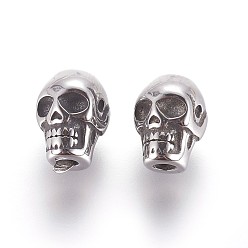 Античное Серебро 304 из нержавеющей стали бусы, sukll, античное серебро, 11.3x7.5x8.5 мм, отверстие : 2.4 мм