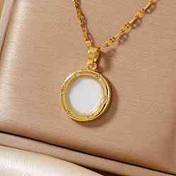 Золотой Модные латунные прозрачные кубические цирконии плоские круглые подвески ожерелья женские универсальные аксессуары, белые, золотые, 15.75 дюйм (40 см)