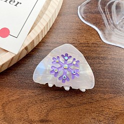 Средний Синий Шифер Заколки для волос из пвх, снежинка, средний грифельно-синий, 50x35x37 мм