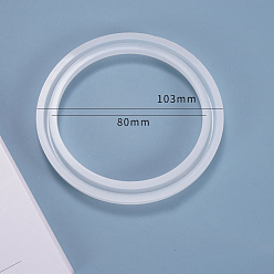 Белый Силиконовые формы для браслетов, формы для литья смолы, для уф-смолы, изготовление изделий из эпоксидной смолы, круглые кольца, белые, 103x12 мм, внутренний диаметр: 80 мм