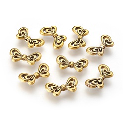 Античное Золото Сплавочные овальные бусины тибетского стиля , без кадмия и без свинца, бабочка, античное золото , 17x10x2.5 мм, отверстие : 1.5 мм
