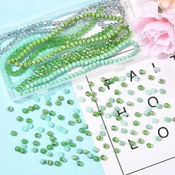 Pink 6 нити 6 цвета ниток стекляруса, граненые, рондель, розовые, 6x5 мм, отверстие : 1~1.2 мм, около 83~85 шт / нитка, 14.96''~16.73'' (38~41.5 см), 1 нить / цвет