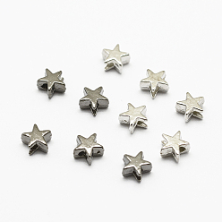 (52) Непрозрачная лаванда Сплавочные бусины, звезда, разноцветные, 5x6x3 мм, отверстие : 1.5 мм